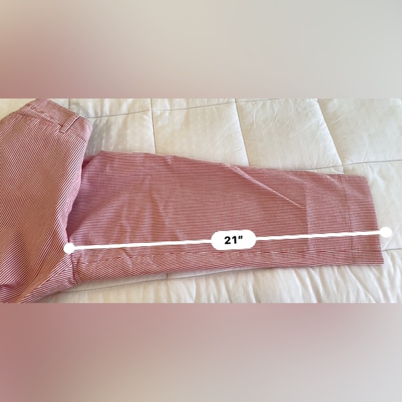 Talbots Perfect Crop Red& White Striped Size 8P Great Condition - Picture 7 of 12